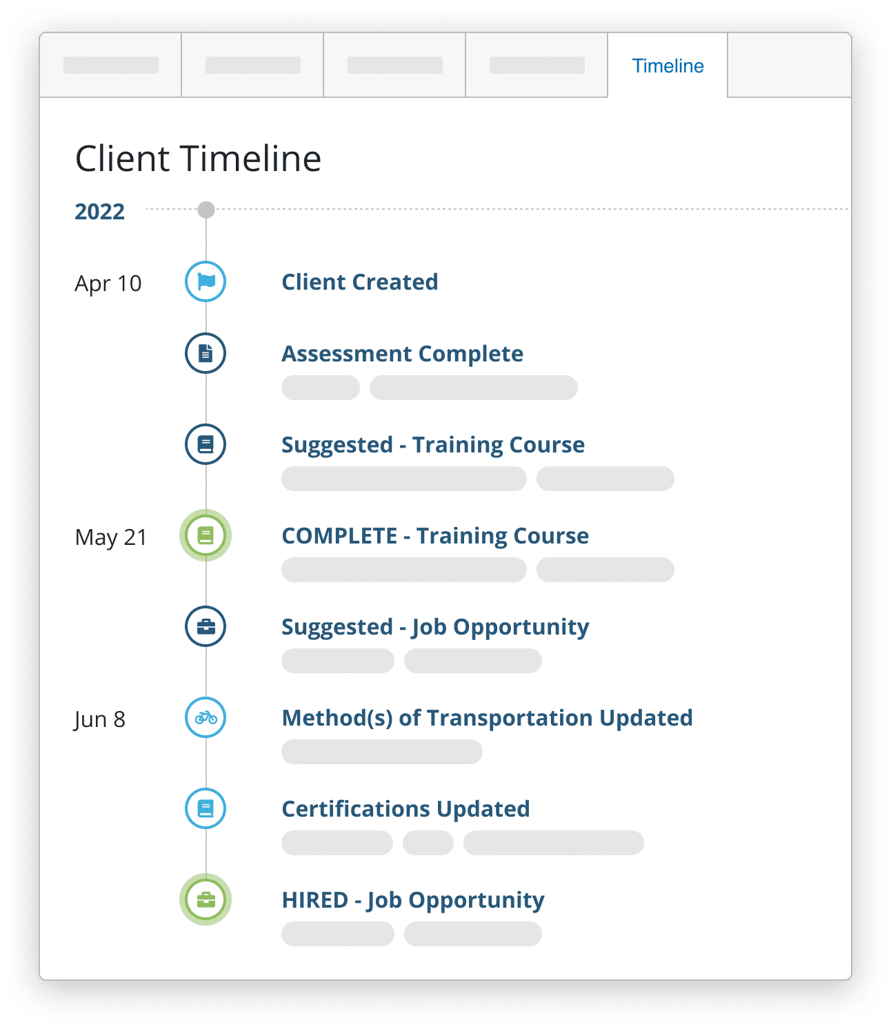 Client Timeline Mockup